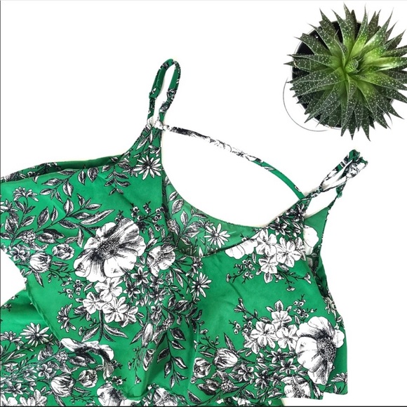 Mimi Chica Green Floral Sleeveless Mini Dress - Picture 2 of 7